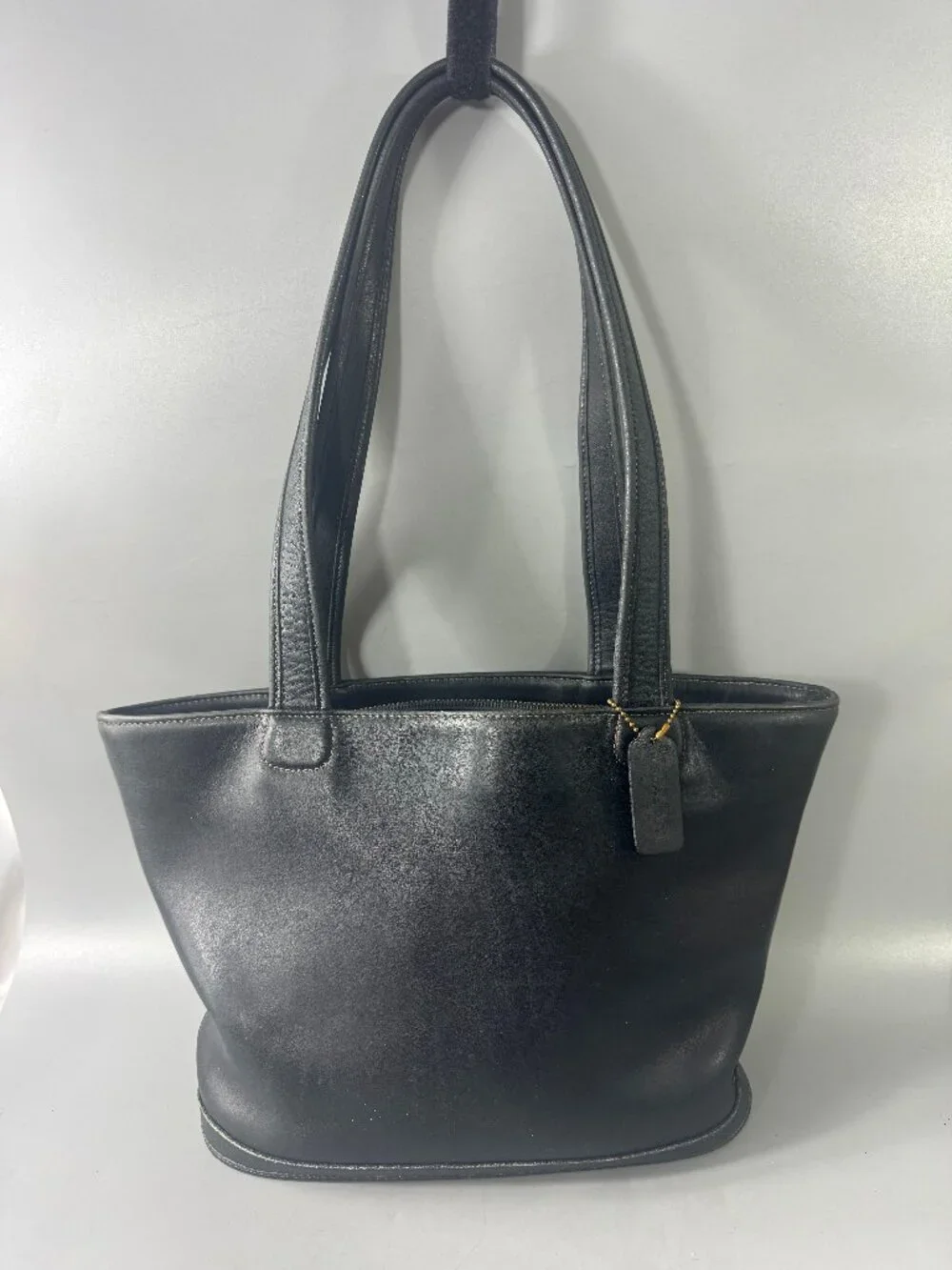 Authentic Vintage Coach 9302 Black Leather Bleeker Basket Bag